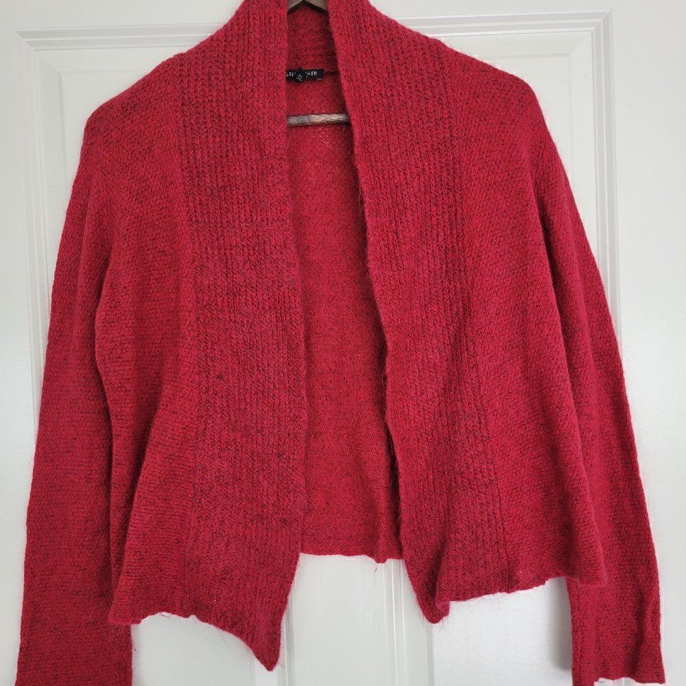 Eileen Fisher Raspberry Drape Front Cardigan Size… - image 1